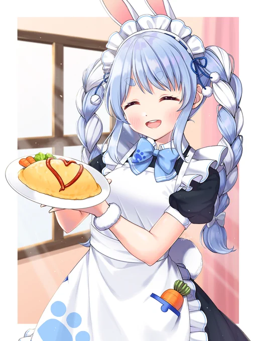#メイドの日 #ぺこらーと 
メイドカフェでお給仕してくれたぺこちゃんの幻想(再掲) 