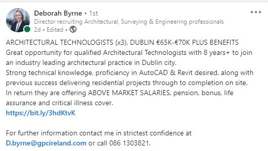 Architectural Technologists in high demand ! and note MCIAT is the new professional standard for ATs in Ireland architecturaltechnology.com/joining.html