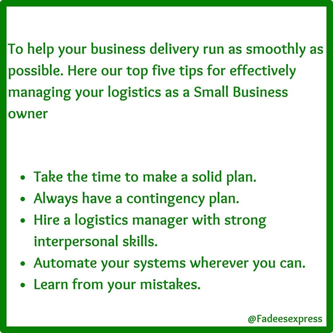 FadeesExpress's tweet image. Keep these tips in mind and your business delivery is sure to be as effective as possible.

Found this helpful, hit the like button,  share to your stories.

We are available for all deliveries. Send a DM or CALL 0811 349 4150
#Binance
#hailey
#ThursdayandFriday