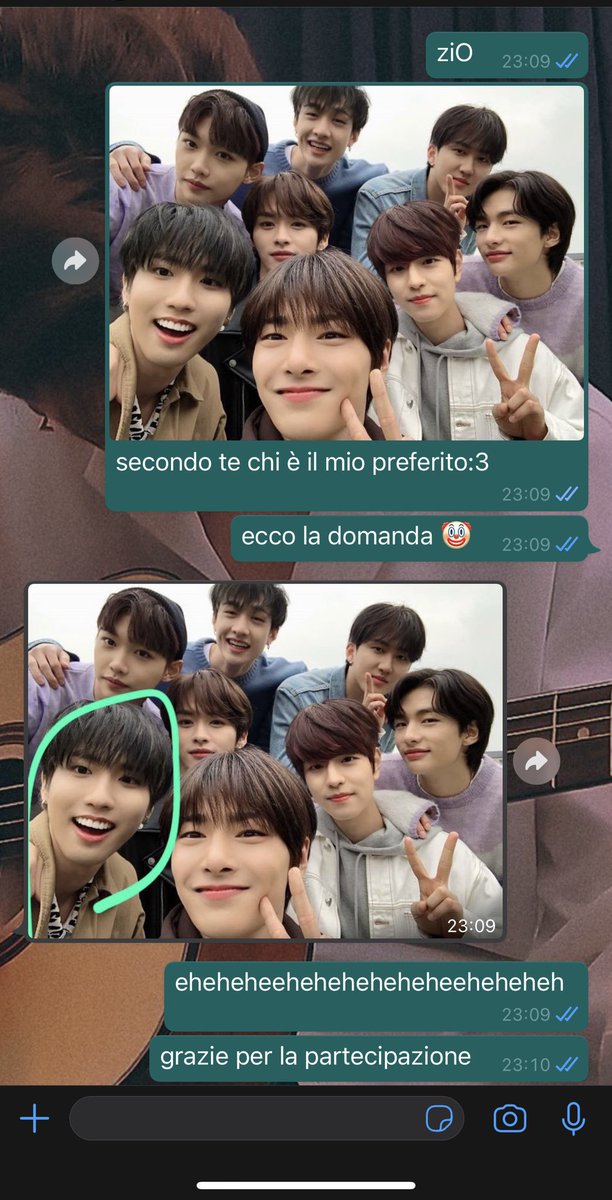 amico 1: jisung aaaaaaaaaaaa ngl in questo periodo sono proprio whipped per lui quindi close enough hahahah