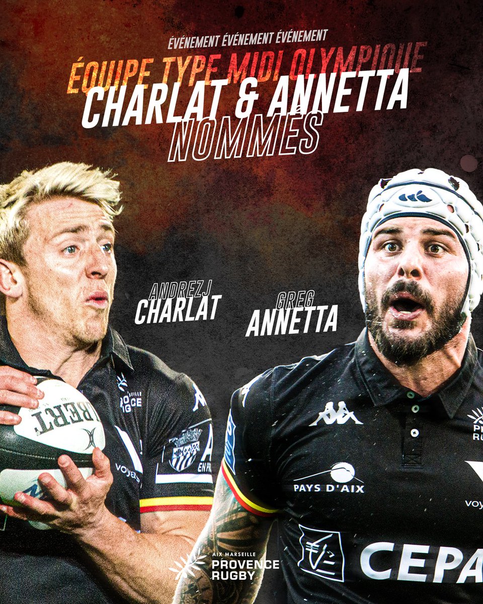 ProvenceRugby's tweet image. 🗞 Félicitations à @ACharlat et @GregAnnetta, sélectionnés parmi l'équipe-type @midi_olympique de la semaine 👏🏻

#ProD2