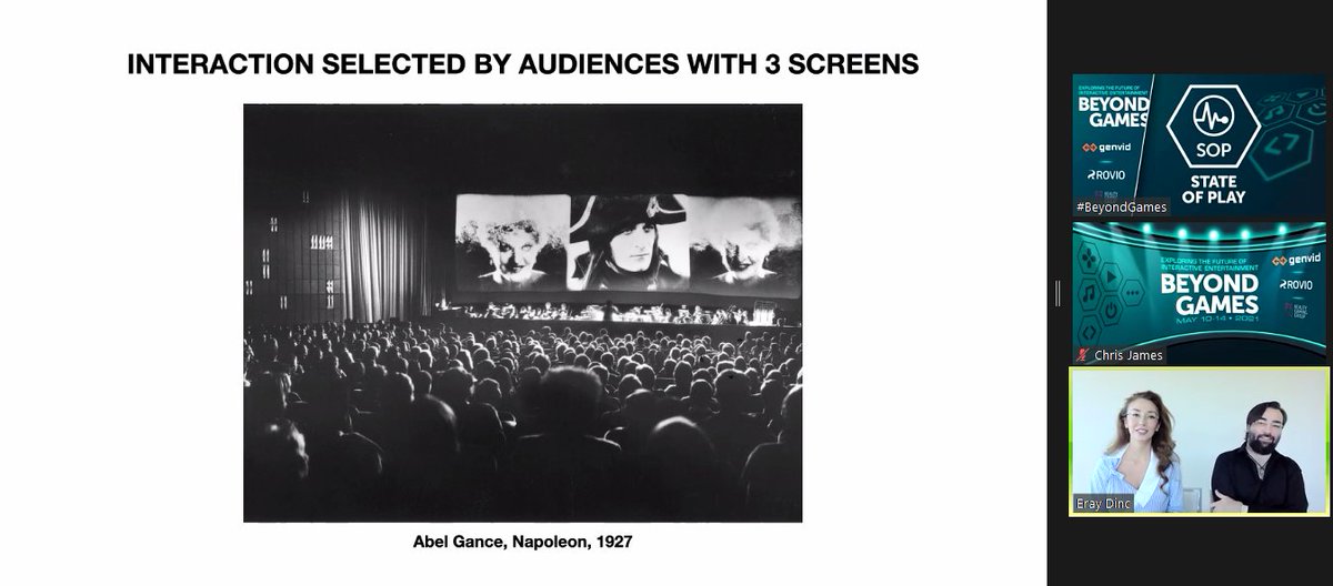 BeyondGamesbiz's tweet photo. We're delighted to welcome @SimayDinc & @ErayDinc who are exploring the future of #InteractiveCinema which unbelievably began all the way back in 1927
#BeyondGames https://t.co/6gRhDaRATN