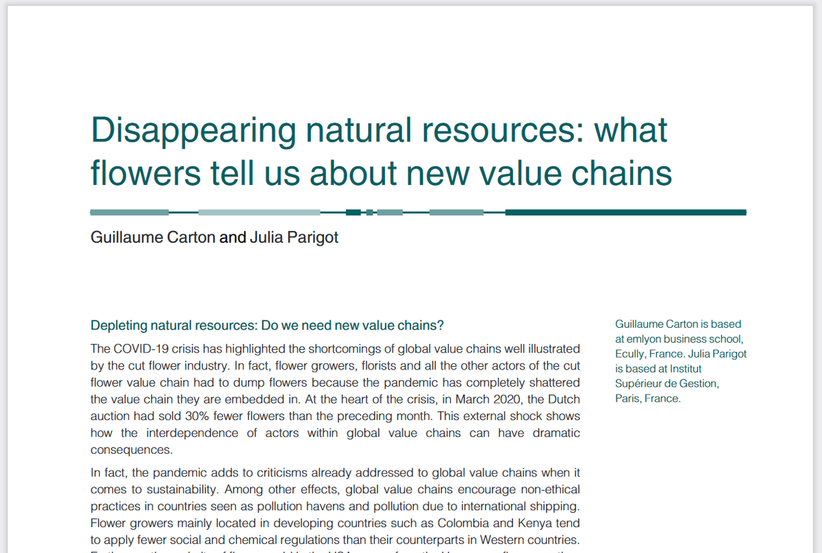 Guillaume Carton (@cartonguillaume) on Twitter photo Finally out!
'Disappearing natural resources: what flowers tell us about new value chains' co-authored with <a href="/juliaparigot/">julia parigot</a> <a href="/isg_lab/">ISG Lab</a> <a href="/ISG/">ISG</a>
cc <a href="/EMLYON/">emlyon business school</a>
doi.org/10.1108/JBS-07… Finally out!
'Disappearing natural resources: what flowers tell us about new value chains' co-authored with <a href="/juliaparigot/">julia parigot</a> <a href="/isg_lab/">ISG Lab</a> <a href="/ISG/">ISG</a>
cc <a href="/EMLYON/">emlyon business school</a>
doi.org/10.1108/JBS-07…