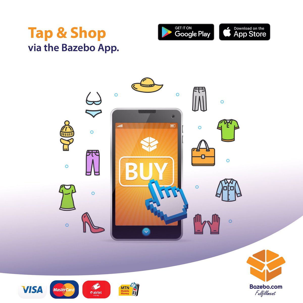 bazebodotcom's tweet photo. Shopping 🛍 🛒 is very easy with Bazebo. Just tap &amp; shop with our Bazebo App available on AppStore &amp; Playstore.

Visit https://t.co/q7LrV2rDcw for more info!

#ShopTheWorld #BazeboApp #OnlineShopping https://t.co/gHSDrNGxO9
