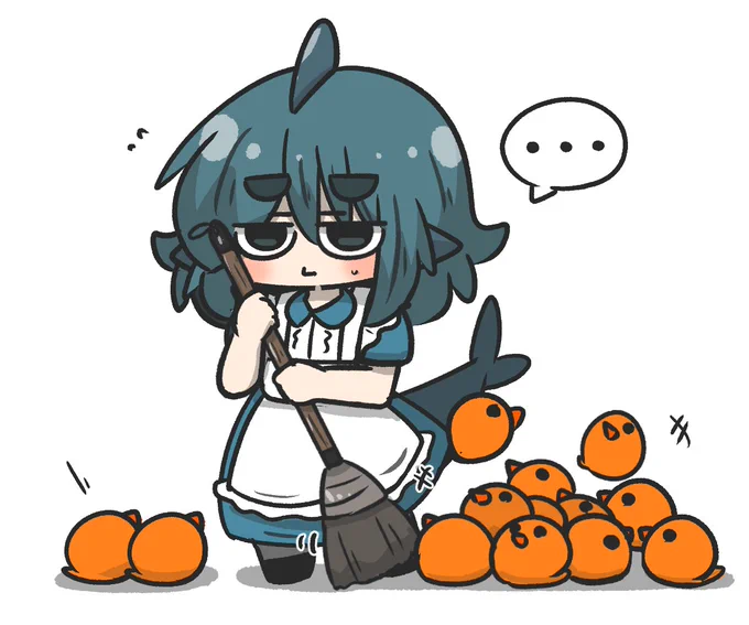 フカちゃんはサメ+メイドでサメイドです。
Fuka-chan is a same and maid so she is called Samaid.
"🇬🇧🦈Shark → 🇯🇵🦈Same"
 #メイドの日 