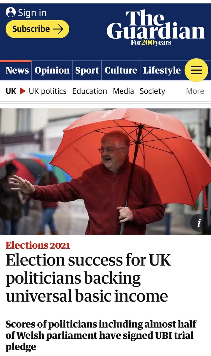 UBILabWales's tweet image. Our recent #PledgeForUBI success is in The Guardian. 

Read the article 👇

theguardian.com/politics/2021/…

#UBIWales 🏴󠁧󠁢󠁷󠁬󠁳󠁿 #OurGenerationsNHS