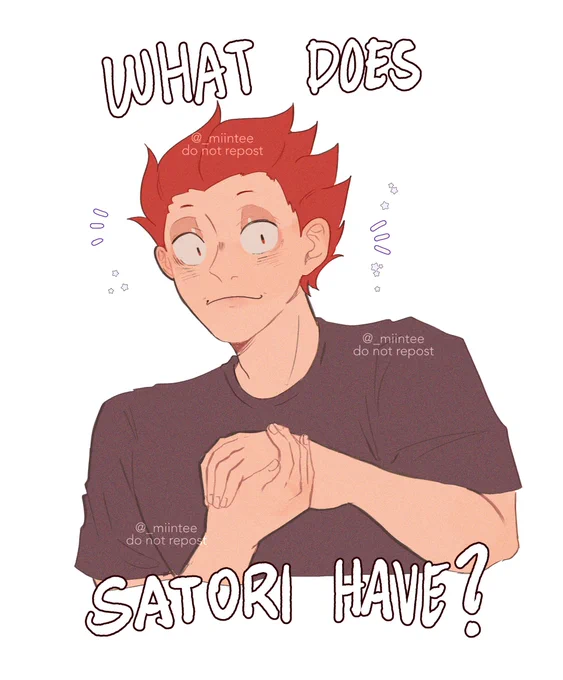what does satori have? 

[ #ハイキュー  #haikyuufanart #ushiten ] 