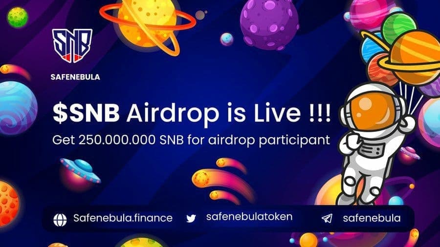 AirdropKingNews's tweet photo. New Airdrop: Safe Nebula  (SNB)
Reward: 250,000,000 (~$20)
Rate: ⭐️⭐️⭐️⭐️
Focus: Distributed on June 1

🤖Bot Airdrop Link:  https://t.co/WnRKkBvGoK

✅Complete Social Media Tasks✅
#SNB #AirdropKingNews #Giveaway https://t.co/y7fJHTXb3g