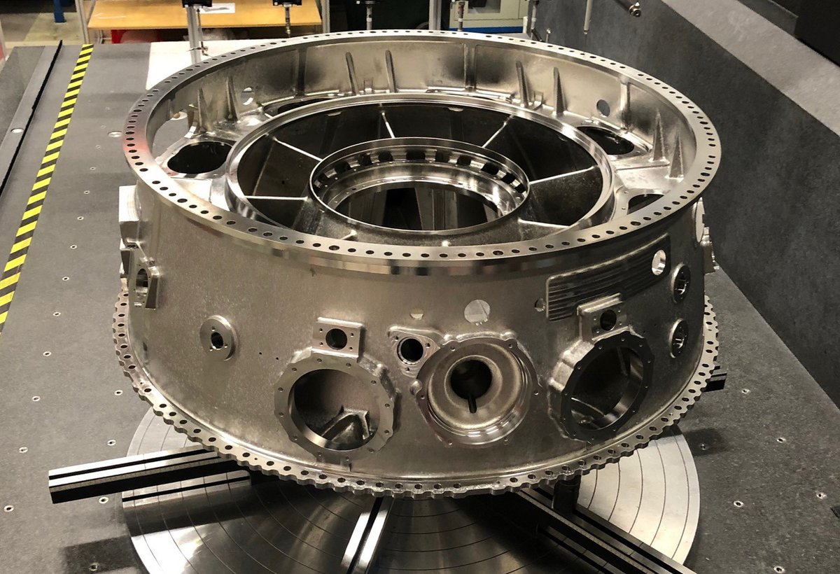 GKNAero's tweet photo. NEWS RELEASE: @GKNAero delivers first Intermediate Compressor Case (ICC)  for @cleansky_ju 2 Rolls-Royce UltraFan™ engine demonstrator. UltraFan™ aims to offer 25% fuel efficiency improvement. More here: https://t.co/4a8nmC9bh5
#SustainableAviation #NetZero #MakingThingsFly https://t.co/Jq0VRYkeJ3