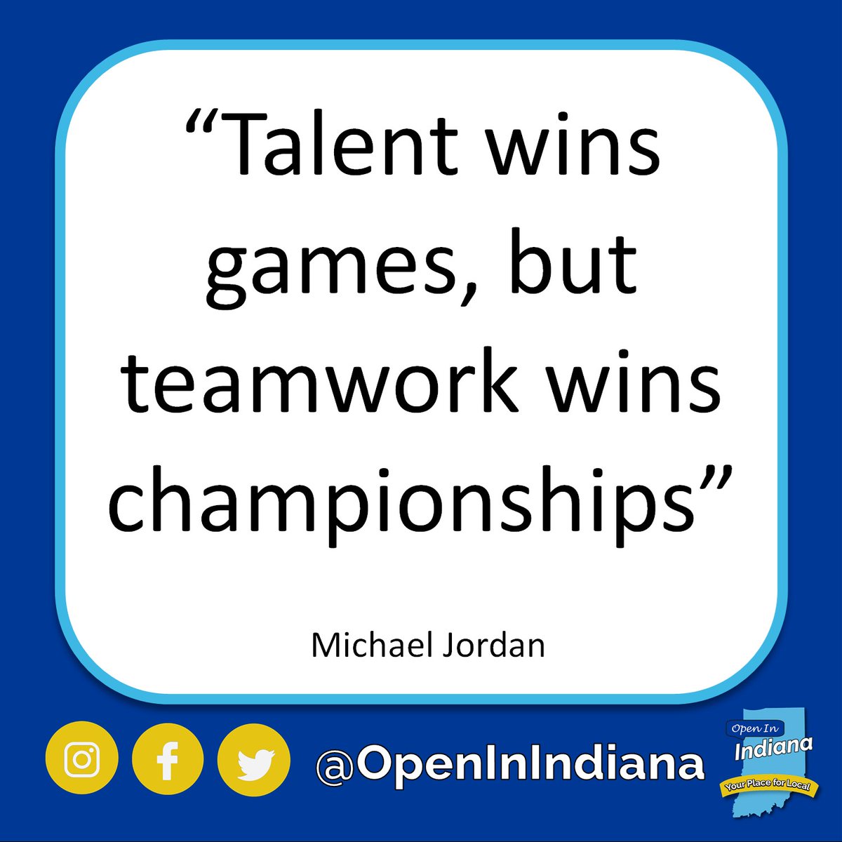 "Talent wins games, but teamwork wins championships" - Michael Jordan