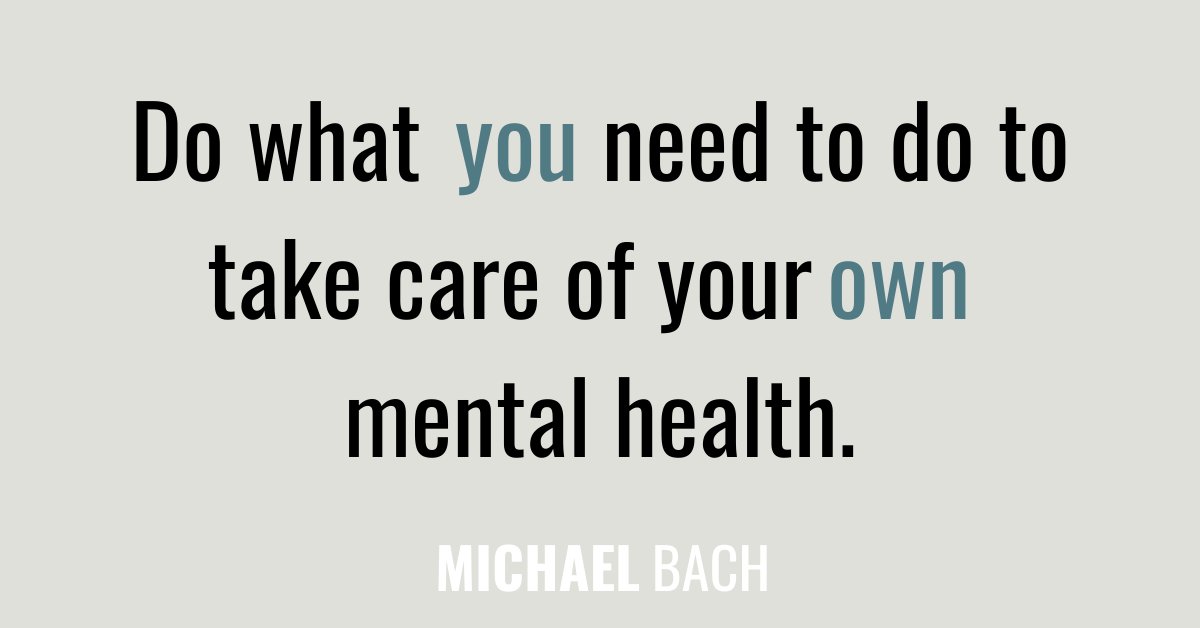 TheMichaelBach's tweet photo. What are you doing about it to make sure that mentally you are safe, you are taking care of yourself?
More from my Monday Morning Musings
https://t.co/pnuMSCu4ir.
#mentalhealth #care #talktherapy #breakfromscreens #changeupyourroutine #selfcare #MichaelBach #BirdsOfAllFeathers https://t.co/wKP5LpL6e1