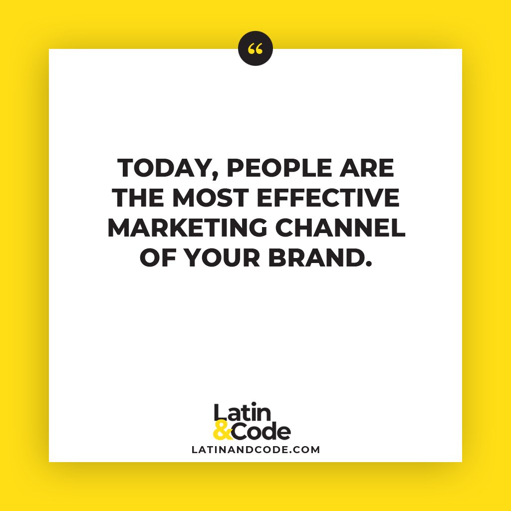 "Today, People are the most effective Marketing channel of your Brand."
Translation: Word of mouth is still king and isn't going away anytime soon 🤴
#branding #avtweeps #marketing #smallbiz #quotes #motivation