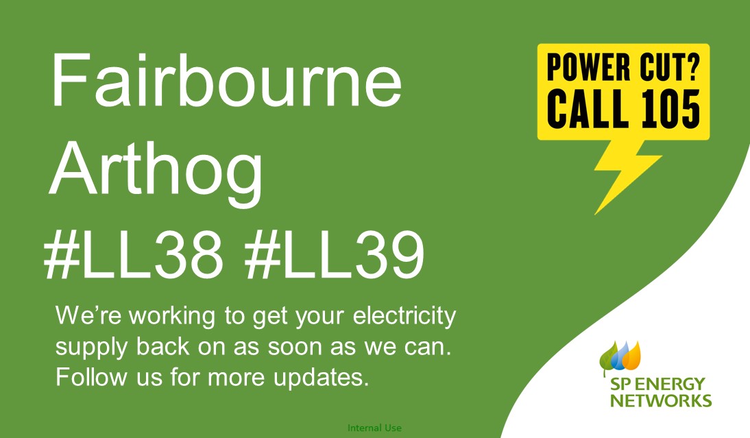 SPEnergyNetwork's tweet image. 🔌 We are aware of a #POWERCUT in #LL38 #LL39 #Arthog #Fairbourne caused by an underground cable fault. Our engineers are now on-site.💡