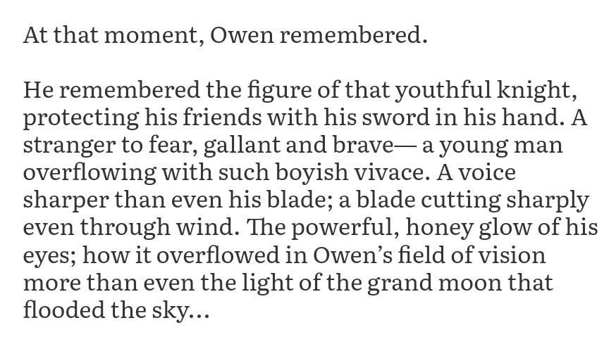 + able to acquire. owen is also referred to as "feeble, feminine-looking guy" by a bandit in north etudeperhaps owen's body was weak, he also was emotionally weak, and lived in an environment that made him feel less because of it. he was taught to dance and sing and was good +