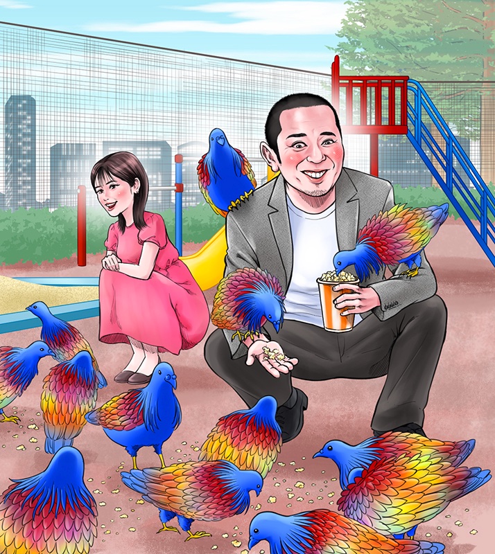 千鳥・大悟さんと筧美和子さんがレインボーハトを愛でる公園のイラストです。レインボーハトは実在するそうです。公園は実在しません。多分。放送中ー
#クイズTHE違和感 #クイズ違和感