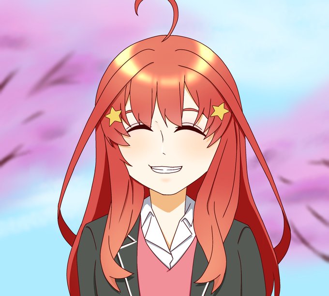 ほの🐱さんがTwitterに投稿した中野五月(五等分の花嫁)のイラスト。