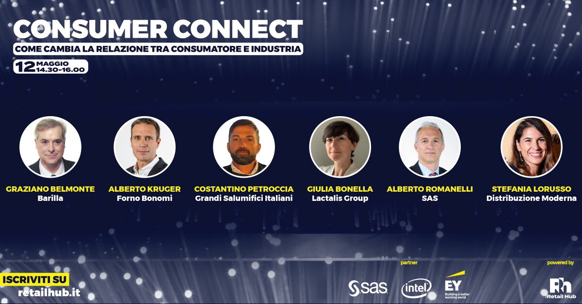 RetailHubIta's tweet image. 2/2 Tra i relatori: 

🎤 Giulia Bonella (@groupe_lactalis), Costantino Petroccia (#GrandiSalumificiItaliani), Stefania Lorusso (@DM_newsOnline). 

In Partnership con @SASsoftware, @Intel_Italia, @EY_Italy 

🚀Media Partner @DM_newsOnline 

 #retailhub #consumerconnect