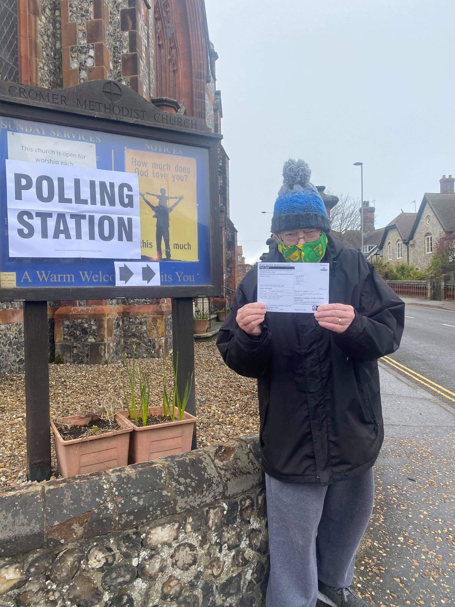 JeesalGroup's tweet photo. It’s an important day for Paul as he wanted to make sure his vote was counted 

#voting #cromer #rights https://t.co/Gj9OkpNu8H