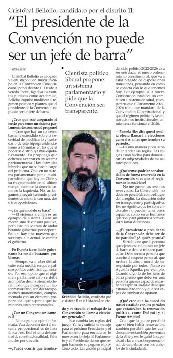 cbellolio's tweet photo. Les comparto breve entrevista mercurial de hoy lunes sobre nuestra postulación constituyente x el D11 y algunos aspectos del funcionamiento de la #ConvenciónConstitucional https://t.co/zmPo20ki48