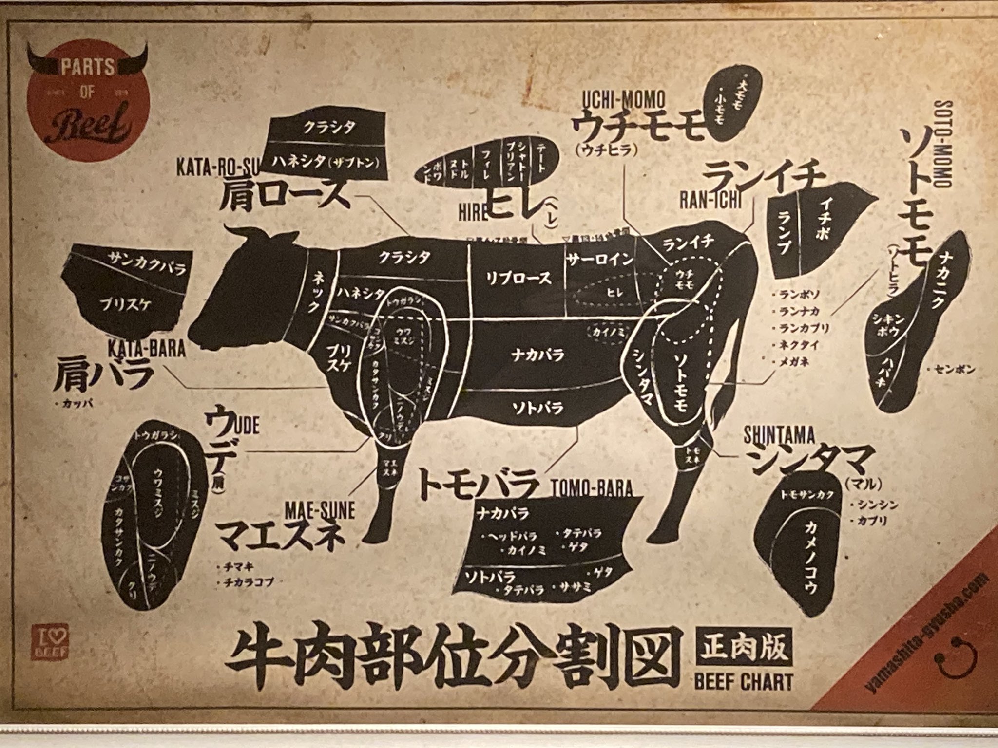 佐賀牛食べ放題焼肉やまぎゅう久留米六ツ門店 お肉には 場所によって 呼び名があるんですよ 知ってました わかりやすい 名前が書いてある分割図を載せてみました 佐賀牛 焼肉 食べ放題 久留米 炭火焼き 牛肉部位 T Co Hn4u1afniy