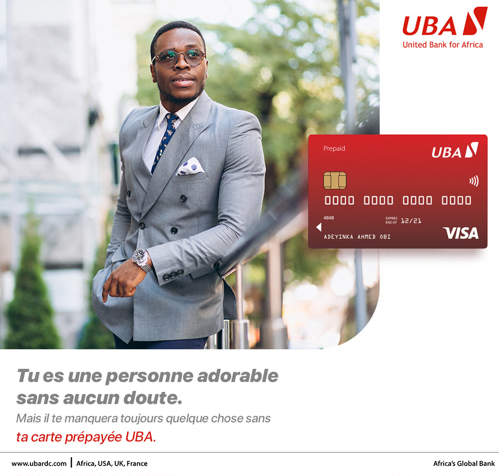 UBARDC's tweet photo. La carte #VISA Prépayée UBA est idéale pour mieux gérer ton budget, contrôler tes dépenses courantes et effectuer des paiements en ligne.
Simple, pratique et sécurisée, rendez-vous dans nos agences ou chez l’un de nos distributeurs agréés.
#UBARDC #AfricasGlobalBank https://t.co/Zhwhj71EfL