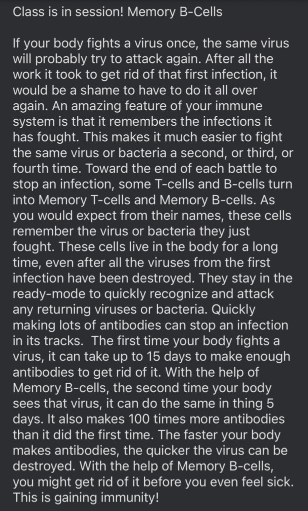 So, to sum everything up. Why will immunity to SARS-CoV-2 be long-lived? Immunological memory! Consisting of antibodies, memory B-cells, memory CD8+ T-cells, and memory CD4+ T-cells. These responses are what give us enduring protection even against newly emerging variants.