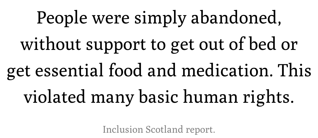 People were left in really vulnerable situations, said  @InclusionScot, who carried out research into how people who receive care were affected in Scotland during the pandemic  #HomeCareCounts
