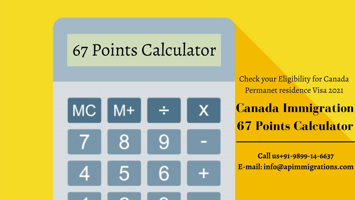 ApImmigrations's tweet image. How to calculate 67 points for Canadian immigration? Candidates need at least 67 points under the various edibility criteria. Check your eligibility for Canada PR with help of 67 points calculator tool. read more:
apimmigrations.com/67-canada-immi…
#fsw