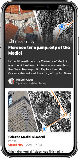 FJNevola's tweet photo. Make a time jump! @hiddencitiesEU + @hiddenflorence very excited that @apple Maps are including us on their Guides later this month - launching with Florence. You’ll find them directly when you search for a city or place in iOS Maps - or access from browser - more coming soon! https://t.co/8d40vDdzg2
