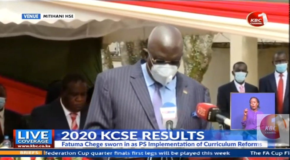KBCChannel1's tweet image. CS Magoha: We recorded a 6.6% increase in the number of candidates who sat exams this year   #KCSE2020Results ^BN