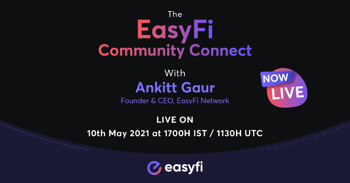 @easyfi.network (@easyfinetwork) on Twitter photo .<a href="/AnkittGaur/">Ankitt Gaur | OrbitX♦️🎯</a>, Founder & CEO, <a href="/EasyfiNetwork/">@easyfi.network</a> is now live on the #EasyFi #CommunityConnect
He will be talking about the security incident, our mitigation plans & all about the future at EasyFi.
Join now: youtu.be/b9tPIJf7MuQ .<a href="/AnkittGaur/">Ankitt Gaur | OrbitX♦️🎯</a>, Founder & CEO, <a href="/EasyfiNetwork/">@easyfi.network</a> is now live on the #EasyFi #CommunityConnect
He will be talking about the security incident, our mitigation plans & all about the future at EasyFi.
Join now: youtu.be/b9tPIJf7MuQ