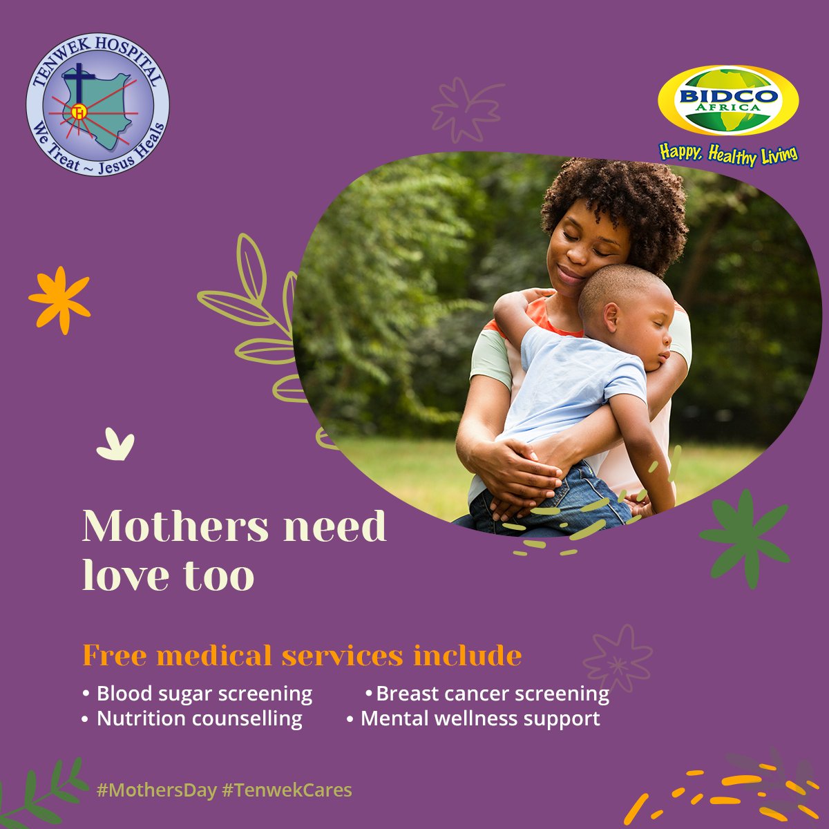 TenwekHospital's tweet photo. Mothers too need some tender love and care. They also need time to breathe and a listening ear for the tough days. Our chaplains and counselling team are ready to offer that listening and prayers to all our MCH clients. Don’t be left out! 
#MothersDay #TenwekCares #ItsGoodToCare https://t.co/nXjg50pybk