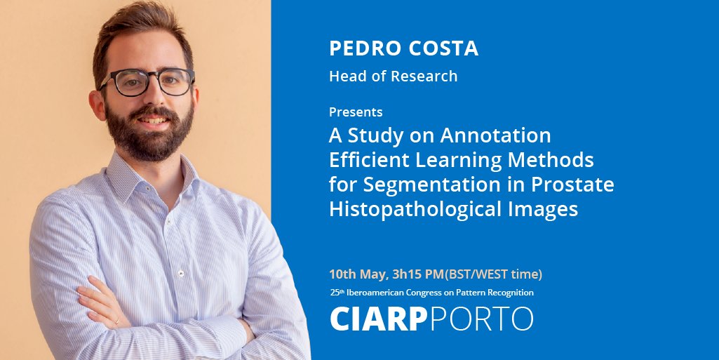 Abyssal SA (@abyssal_sa) on Twitter photo Today, at 3h15PM (BST/WEST time) our Head of Research, Pedro Costa <a href="/costapt20/">Pedro Costa</a>, presents an article titled "A Study on Annotation Efficient Learning Methods for Segmentation in Prostate Histopathological Images", at CIARP Porto.
We wish him the best of luck!
#event #innovation Today, at 3h15PM (BST/WEST time) our Head of Research, Pedro Costa <a href="/costapt20/">Pedro Costa</a>, presents an article titled "A Study on Annotation Efficient Learning Methods for Segmentation in Prostate Histopathological Images", at CIARP Porto.
We wish him the best of luck!
#event #innovation