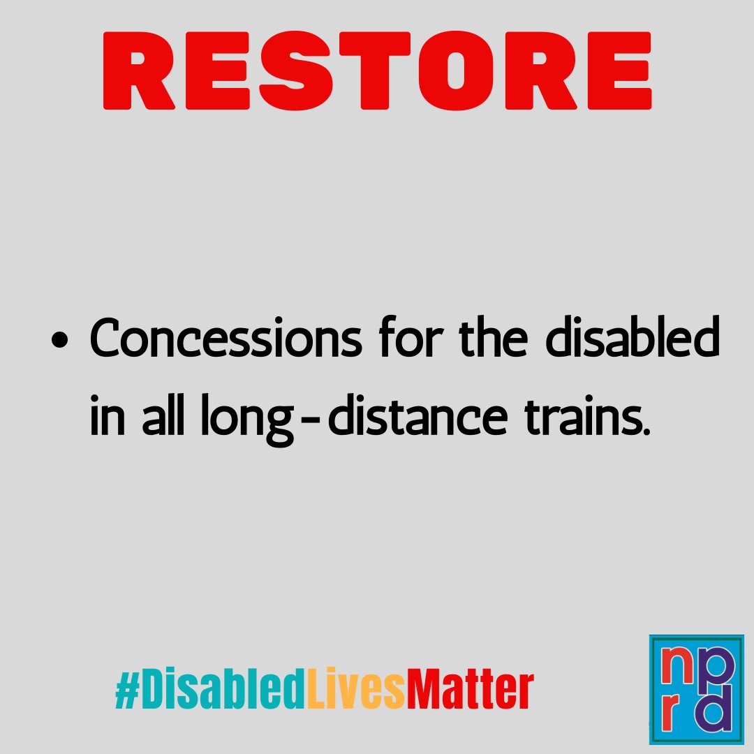 #disabledlivesmatter 
Restore concessions for the disabled in all long distance trains
@PMOIndia
@TCGEHLOT
@socialpwds
@disabilityaffairs
@AmbikaPanditTOI 
@TOIIndiaNews 
@IndianExpress 
@thewire_in