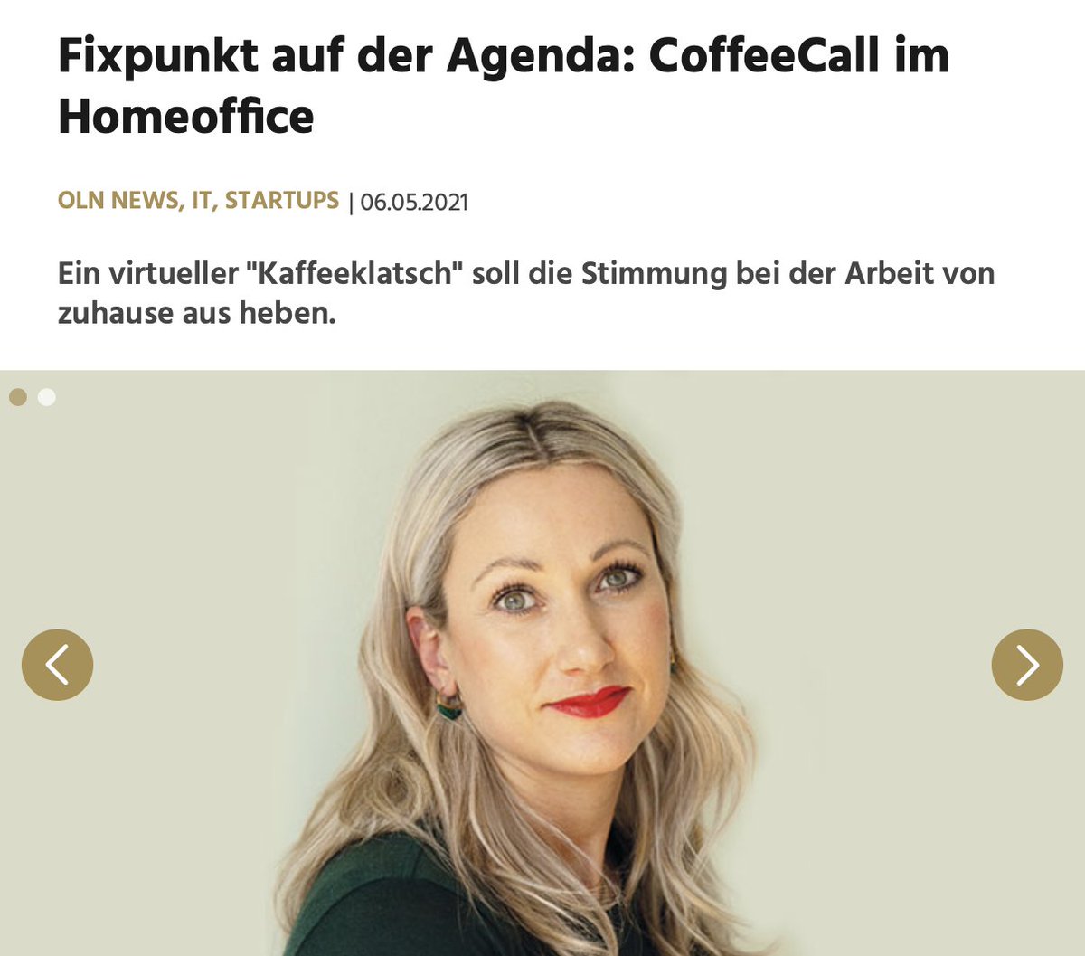 CoffeecallA's tweet photo. Great article in Austrias biggest online-magazine concerning business. As they said: CoffeeCall should be on our daily agendas when working from home.

https://t.co/UhOVg4UMBX

#homeofficeloneliness #coffeecall #remotework https://t.co/aBCzeX0CIs
