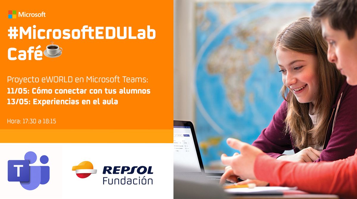 Esta semana os invitamos a conocer como #ProyectoeWORLD se integra en Teams para facilitar el día al día de las aulas, nos lo cuenta <a href="/TLegidos/">Toñi Legidos</a>. ¡Únete a los #MicrosoftEDULabCafé de esta semana! ¡Dos fechas! 
buff.ly/3bgsWPQ