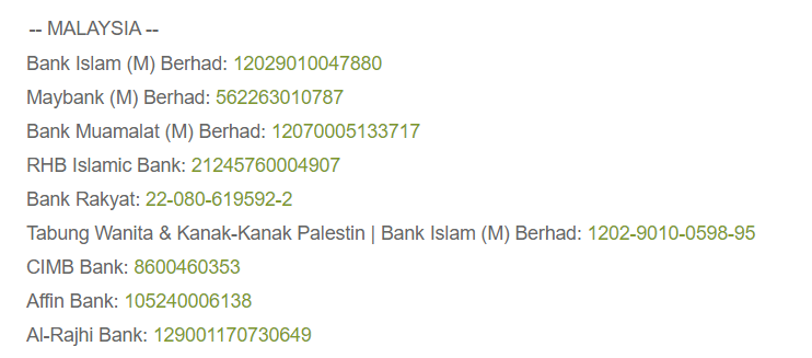 hello please help rt, these are the list of banks in Malaysia and Indonesia where you can help in contributing to help saving Al-aqsa mosque, Aman Palestin is a registered organization in Malaysia and their effort to send help to the country is still continuing until today