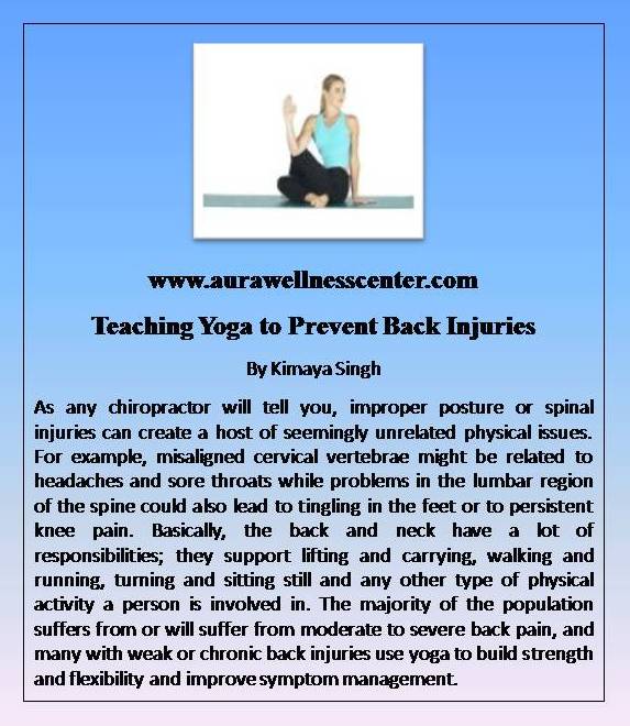 Teaching Yoga to Prevent Back Injuries
@PaulJerard 
#yogaforbackinjuries #yogaforbackpain #yoga #aurawellnesscenter
bit.ly/2R7aEcW