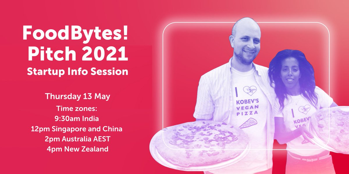 NathalieGibson's tweet photo. Are you an APAC food &amp; ag startup thinking about applying to @FoodBytes Pitch 2021? Join @BridgitHawkins &amp; I to chat about the program &amp; what it's like to be part of the #FoodBytes network. Thurs 13 May 9.30am India | 12pm SG &amp; China | 2pm AEST / 4pm NZ https://t.co/TnPBKwRxzI https://t.co/8Td56VZVXW