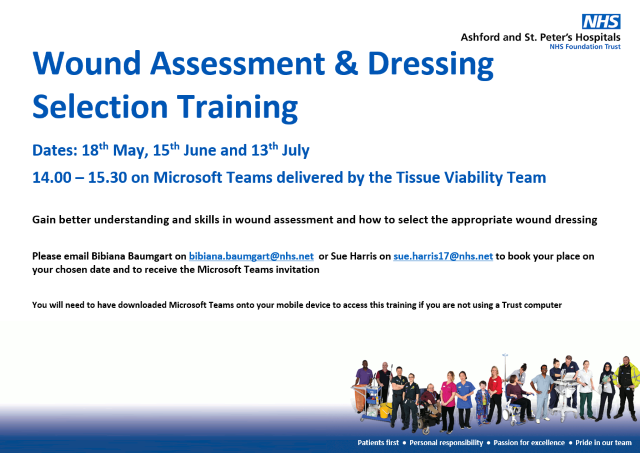ASPHFT's tweet photo. Wound Assessment &amp; Dressing Selection Training at #ASPHFT - see poster for dates and contact details https://t.co/C7CCn4FcKo