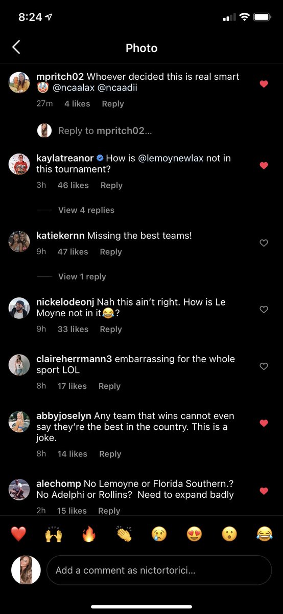 NicTortoriciPE's tweet photo. @NCAADII @NCAA @NCAALAX you’ve got some explaining to do.... @LeMoyneWLAX deserves WAY better. https://t.co/6Q6aYuCdwD