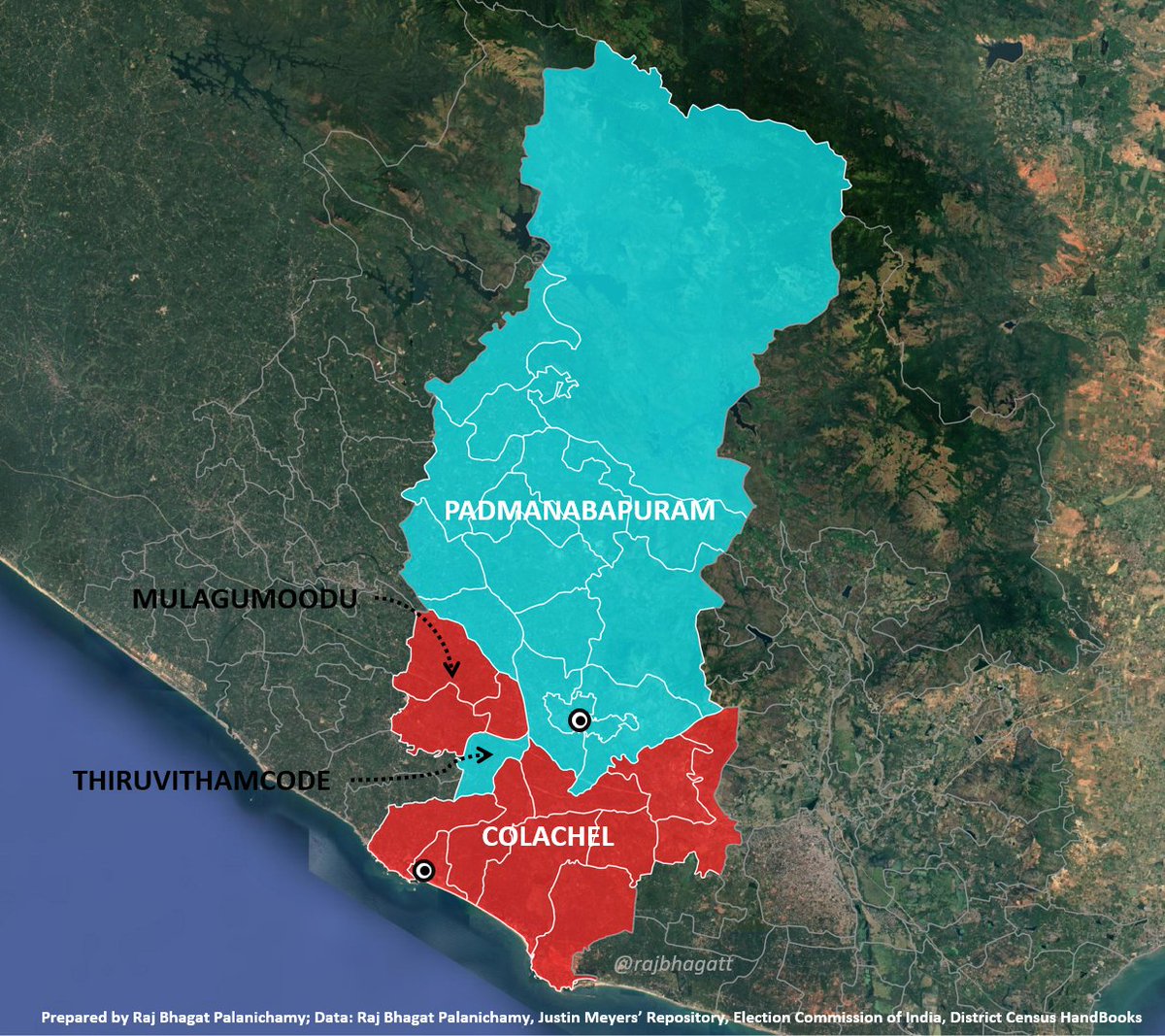 This doesnt mean that they haven't created islands during delineation process. For some reason, Thiruvithamcode rev.village has been added to Padmanabapuram constituency thus dividing Colachel const into 2 piecesThiruvathamcode gives its name to Travancore kingdom (FYI)5/n