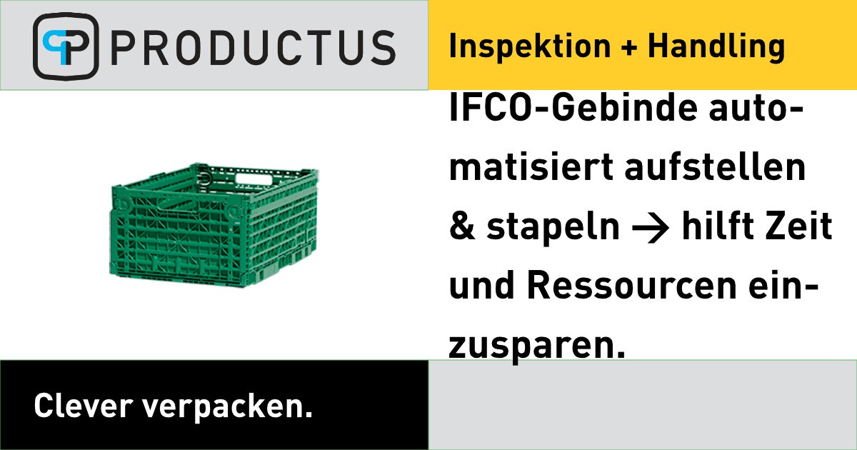 PRODUCTUS_GmbH's tweet image. IFCO-Gebinde automatisiert aufstellen &amp;amp; stapeln &amp;gt; hilft Zeit und Ressourcen einzusparen. PRODUCTUS GmbH #Productus #CleverPackaging #CleverVerpacken #PrePackaging #Packaging #TransPackaging #PalettierSystemeCH #Handling #IFCOaufrichter