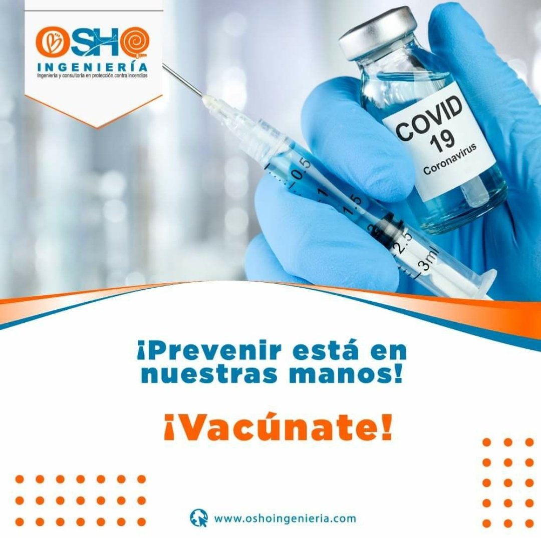OshoIngenieria's tweet photo. En Osho Ingeniería, promovemos la protección de la vida a través de la implementación de sistemas contra incendio. En la misma línea, hoy fomentamos la aplicación y el uso de la vacuna contra el covid-19 como una de las principales alternativas para combatir esta pandemia
#Vacuna https://t.co/kKGGahpwDP