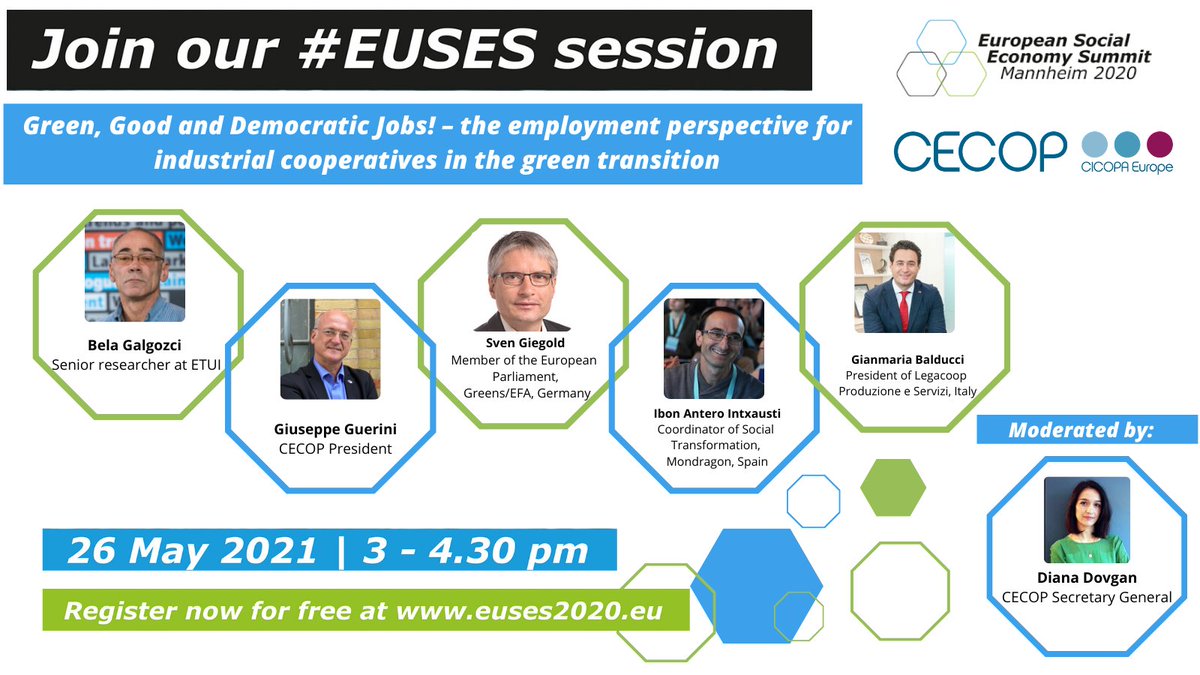 CECOP (@cecop_coops) on Twitter photo 📢Session announcement!
We will be present in the #EUSES2021 on our very own session featuring our President <a href="/GiuseppeGuerin1/">Giuseppe Guerini</a>, Secretary General <a href="/diana_dovgan/">Diana Dovgan</a> and many more
📅Mark your calendar for 26 May at 3 PM
All info and registration➡️bit.ly/3hgVgp8 📢Session announcement!
We will be present in the #EUSES2021 on our very own session featuring our President <a href="/GiuseppeGuerin1/">Giuseppe Guerini</a>, Secretary General <a href="/diana_dovgan/">Diana Dovgan</a> and many more
📅Mark your calendar for 26 May at 3 PM
All info and registration➡️bit.ly/3hgVgp8