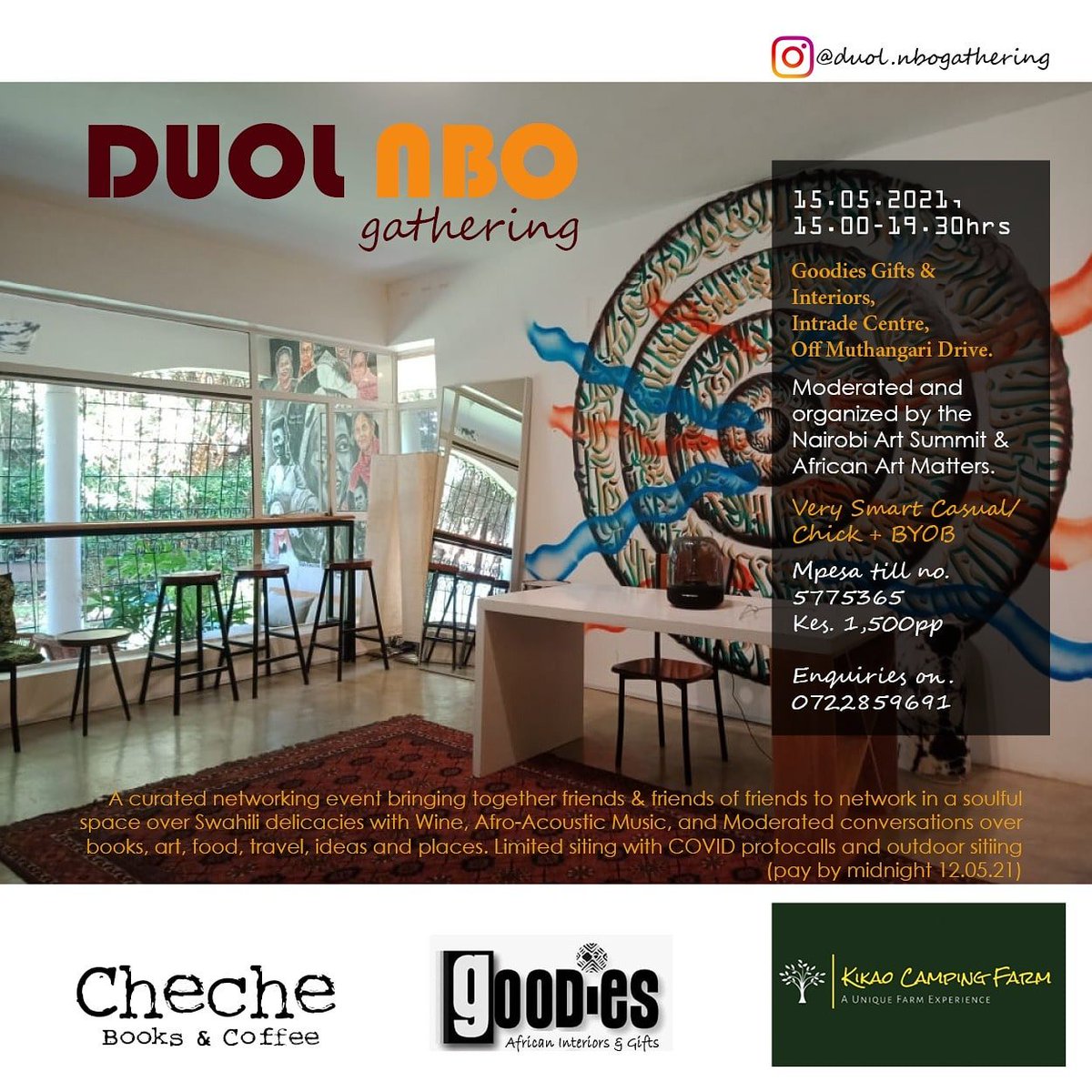 PeterAchayoLive's tweet photo. This is a curated networking event bringing together friends & 'friends of friends' to network in a soulful space over delectable BBQ & Wine with moderated conversations.
#nairobievents
#nairobi
#nairobiartists
#nairobiplaces
#networking
#nairobievents
#curatedevents
#clubing https://t.co/dOPILsyUnS