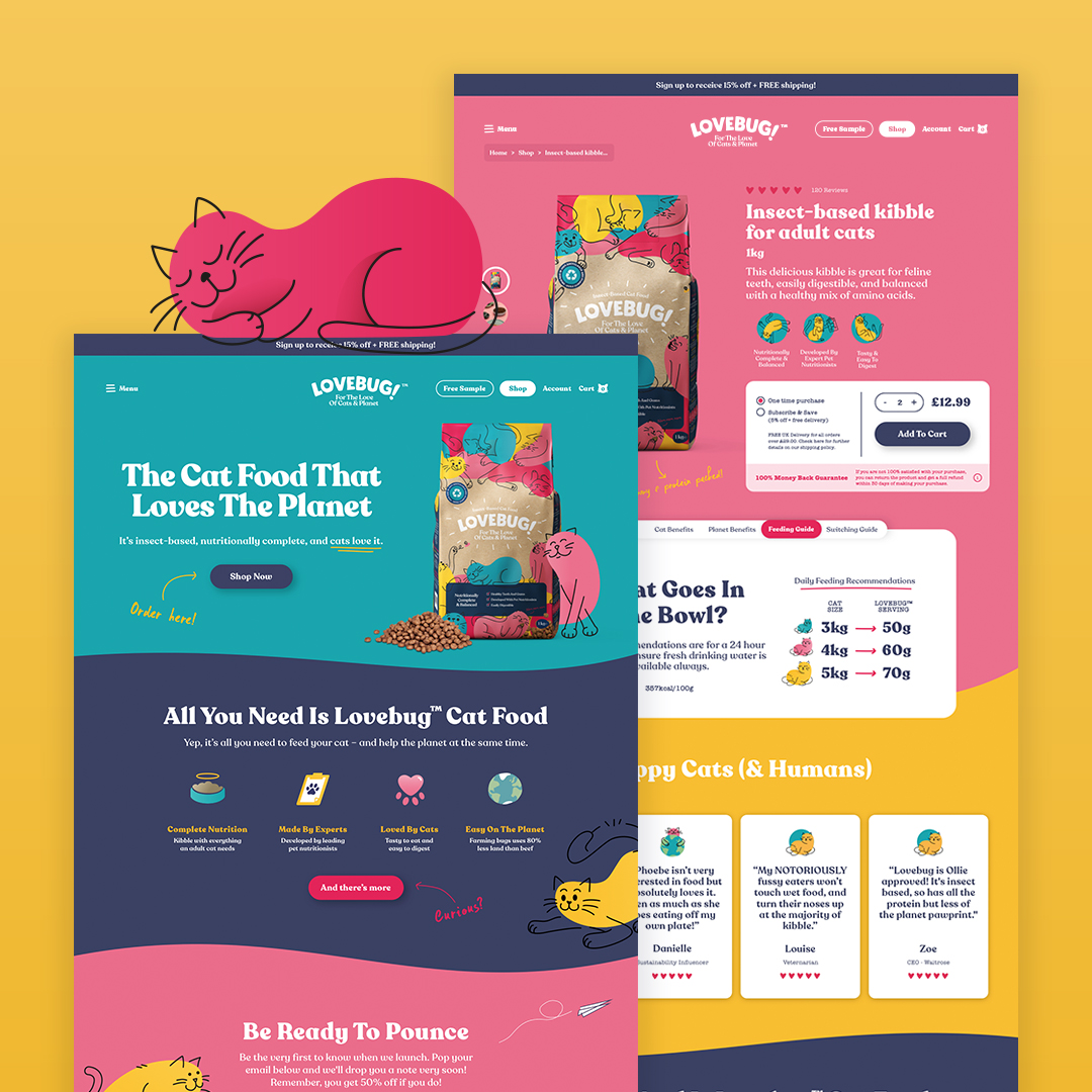 Introducing Lovebug™️! The UK's first fully insect-based cat food! Great collab working with our friends Futerra on this cool, super sustainable petfood project. 😺♻️🤙
#design #web #webdesign #uxdesign