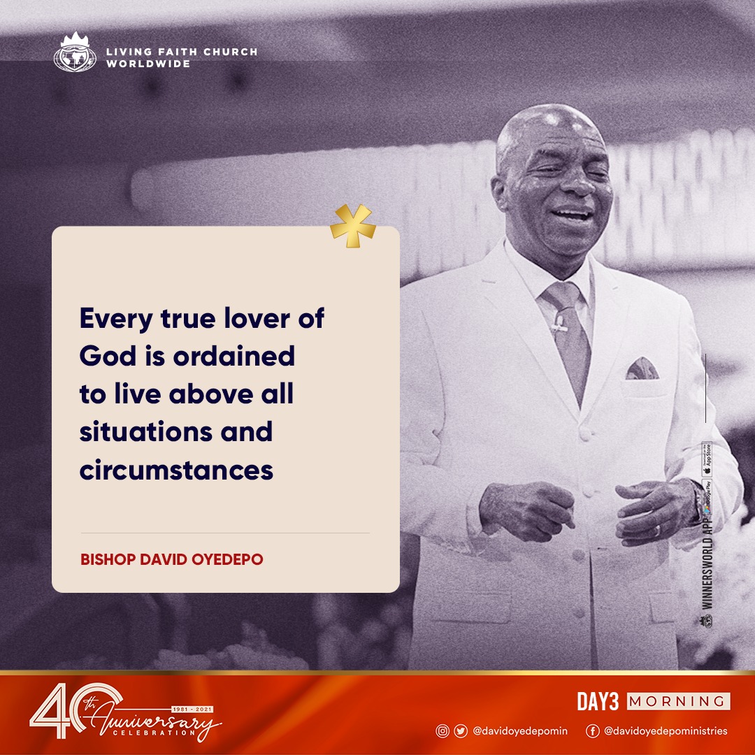ft_canaanland's tweet image. Every true lover of God is ordained to live above all situations and situations, don't let the world around you tell you otherwise.
@DavidOyedepoMin