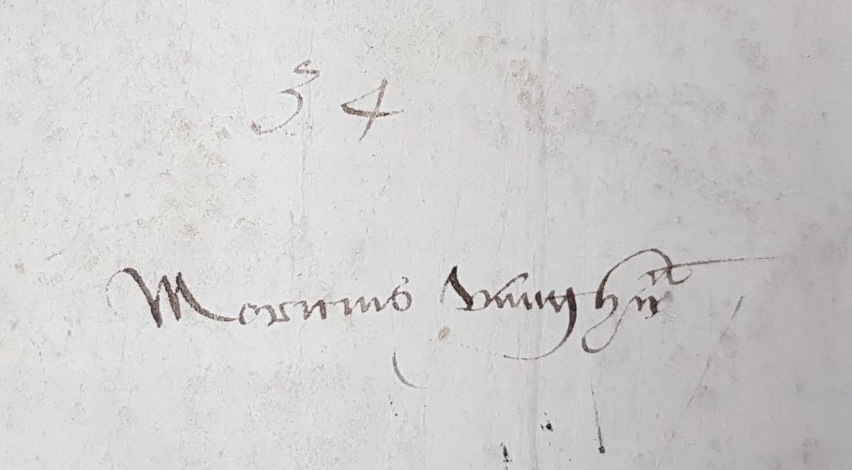 How do I know it's the original order? Because the original court numbering is on the dorse of each decree. This is item 34 for the regnal year 6 Edw VI [TNA E 321/45/1]  #AugmentingTheAugmentations