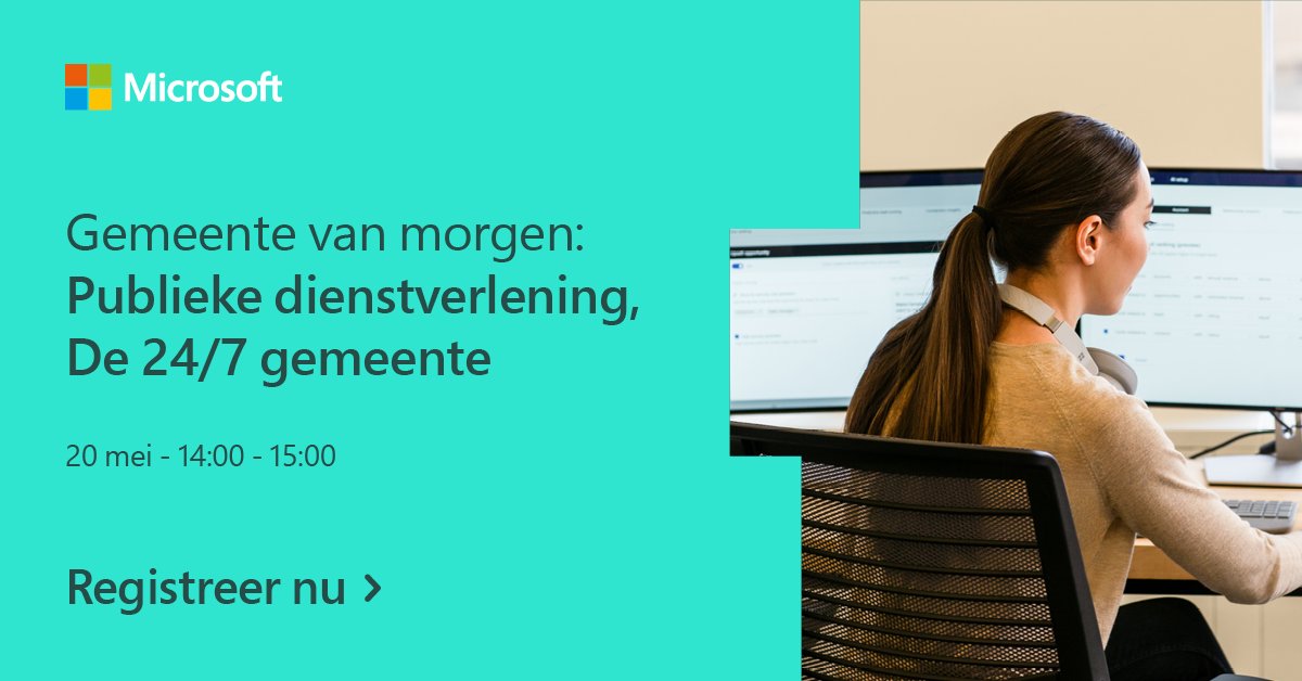 2AT_bv's tweet photo. Is uw gemeente al klaar voor morgen?

Op 20 mei houden we ons eerste webinar in de webinarreeks ‘de Gemeente van Morgen’ in samenwerking met #Microsoft en #BDO. 

Schrijf je nu in👉🏻 https://t.co/vwt5c8P6ZO https://t.co/41GbPNbAJn